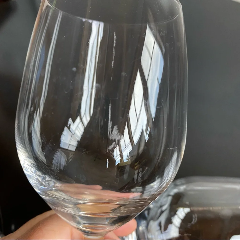 Spiegelau Wine Glasses 8-7/8” Pair Of Older Crown‎ S Logo 14 Oz.